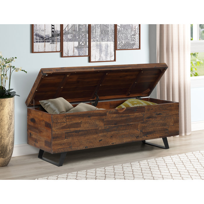 Steelside™ Coburn Wood Flip Top Storage Bench & Reviews Wayfair